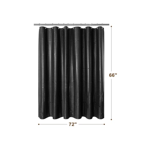 Image of Barossa Design 72x66 Short Shower Curtain Liner Dimensional Black
