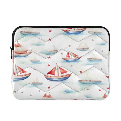 Funda para portátil de 13-14 pulgadas impermeable con diseño de barcos