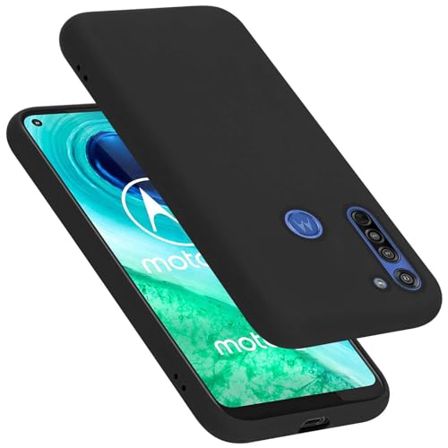 Cadorabo Funda de Silicona Compatible con Motorola Moto G8, Funda Protectora de Cuerpo Completo para Moto G8- Resistente a arañazos y Golpes Fina Funda de TPU - Liquid Negro