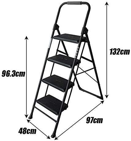CHEWYNP Outdoor Home Dual-Purpose Step Stool,Ladder Herringbone Ladder Thickening Two Three Four Steps Indoor Multi-Function Ladder Chair Chair Dual-Use Climbing Ladder Step Stool,4-Step,4