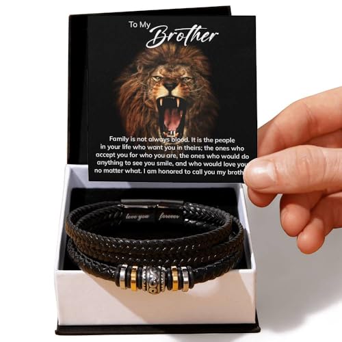 Image of To My Brother Bracelet, Bracelet for Brother from Sister, Gifts from Mom and Dad, Birthday Gift with Message Card and Box