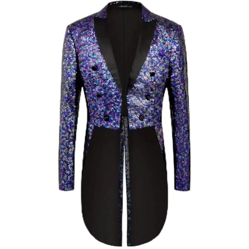 Blazer à paillettes brillantes homme veste de smoking velours violet mariage chic