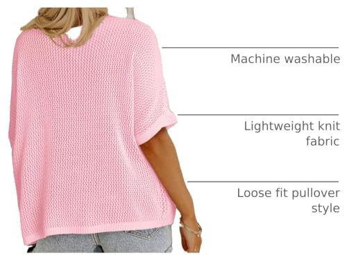 Image of Dokotoo Womens Floral Fashion Summer Tops 2026 Short Sleeve Crochet Sweaters Swimsuit Cover Ups Lightweight Knit Pullover