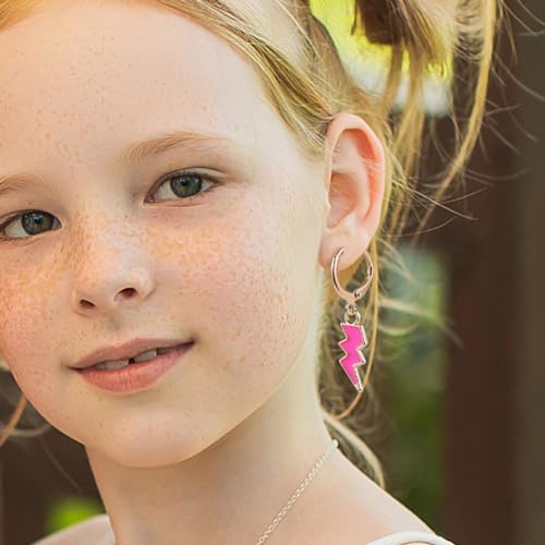 Image of Smiley Face Earrings Huggie Hoop Y2K Preppy Happy Lightning Bolt Heart Star Small Dangle Colorful Gold White Red Pink Yellow Blue Jewelry