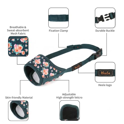 Image of HEELE Dog Muzzle for Small Dogs,Adjustable Loop with Soft Air Mesh Nylon
