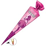  Nestler personalisiert mit Name und Kunststoffspitze - Schultüte Elfenkönigin Zuckertüte Schulanfang Einschulung Schule Mädchen: Größe: 70 cm