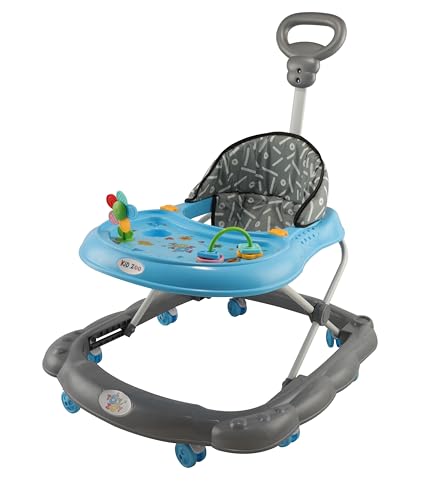 Image of Toyzoy Kidzoo Lite Foldable Baby Walker with Adjustable Height for Kids|Boys|Girls Age 9 Months Plus, TZ-308 (Blue)