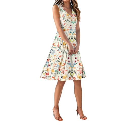 Summer Dresses for Women Casual Flowy Elegant Wedding Dress Ruffle Sleeveless Floral Dresses Sexy Midi Chiffon Dress