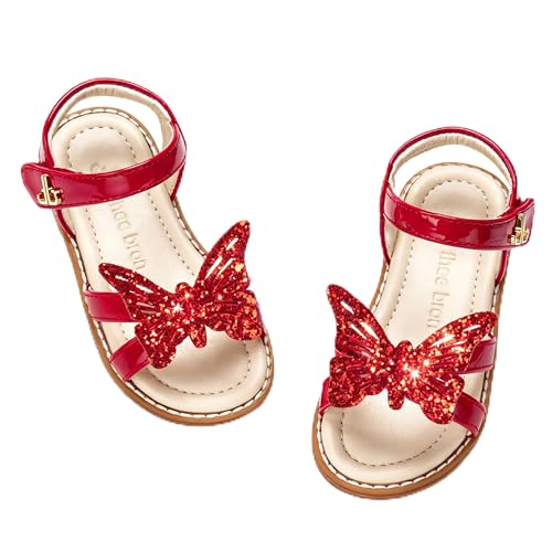 Image of THEE BRON Toddler Girls Sandals Wedding Flower Girl Dress Shoes Open Toe Flats