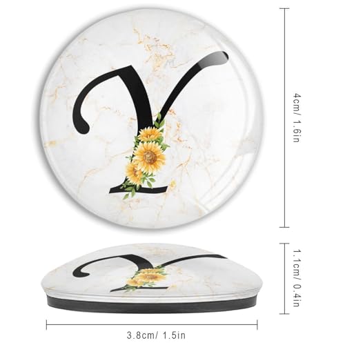 Aimants de réfrigérateur lettre initiale Y monogramme tournesol