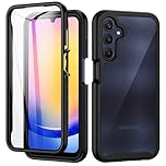 seacosmo for Samsung A25 Case, Galaxy A25 Cover [with Screen Protector] Full Body Shockproof Protection Armour Cover Slim Fit Bumper Protective Phone Case for Samsung Galaxy A25 4G/5G - Black/Clear