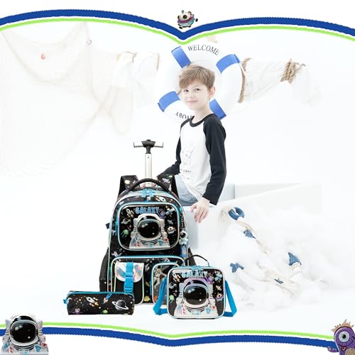 Meetbelify Bowknot Rolling Backpack for Gilrs Backpacks with Wheels Kids Wheeled Suitcase Luggage