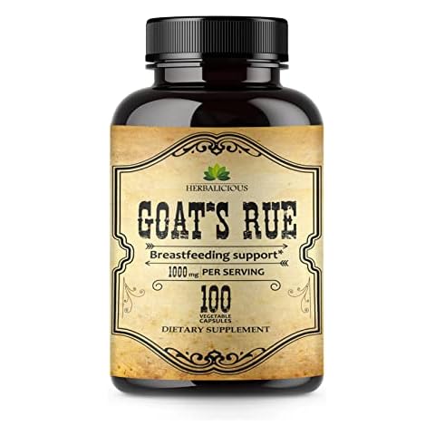 HERBALICIOUS Goat’s Rue Capsules 1000mg - Natural Goats Rue Herbal Supplement - Natural Galega Officinalis for Breast Feeding - Breastmilk Production Food Supplement Support - 100 Caps Cover