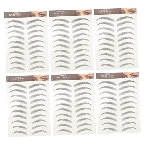 CIYODO 12 piezas Pegatinas de Cejas Imitación Pelo Resistente al Agua Tatuajes Temporales para Definir y Rellenar Cejas Naturales