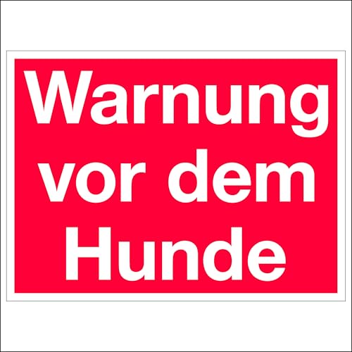 Cartel de advertencia de perro 26 x 19 cm, autoadhesivo