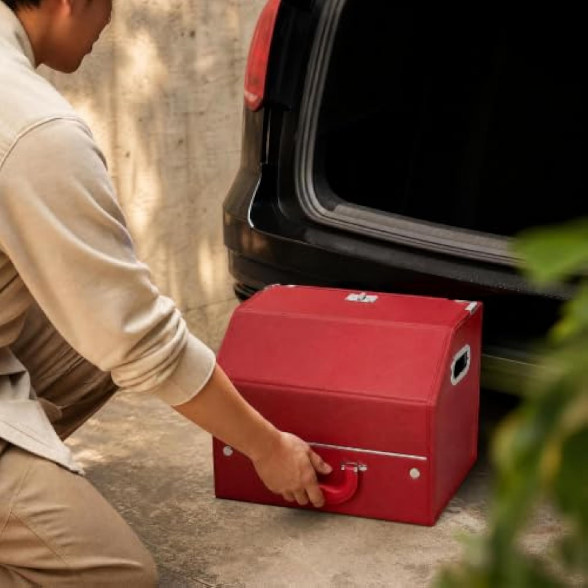 Foldable Leather Car Trunk Storage Box