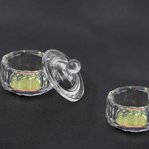 3 piezas tazones de vidrio para manicura con tapa miniatura 4