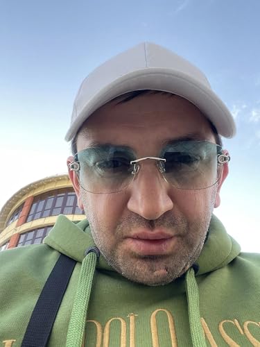 Image of JUDOO Rimless Rectangle Sunglasses for Men Women Fashion Hip hop Frameless Designer Shades Y2K Square Clear Glasses