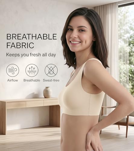 Image of Dimore Comfort Revolution Seamless Bra Easy lite Full-Coverage Wirefree Everyday Bra with CloudSoft Comfort with Removable Pad