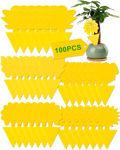 Acual Fruit Fly Traps, Pack 100 Yellow Double-sided Fungus G