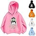 Girls and Toddlers' Pullover Hoodie Sweatshirt with Hood Fashion Casual Tops Baggy Thin Top for (Orange, 4-5 Years)
