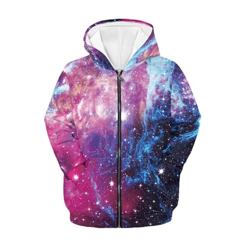 Kids Boys Girls Zip Up Hoodie Printed Hooded Sweatshirt Hoody Coat with Pocket Size S-XL