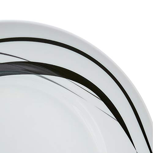 AmazonBasics 18-Piece Kitchen Dinnerware Set, Plates, Dishes, Bowls, Service for 6, Half Moon