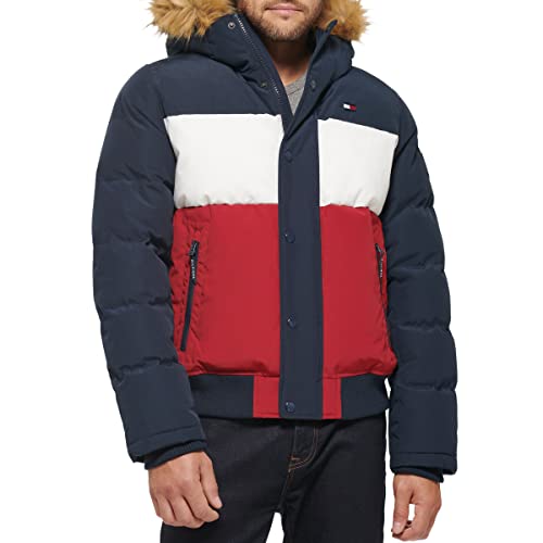 Image of Tommy Hilfiger Men's Arctic Cloth Quilted Snorkel Bomber Jacket (Standard and Big & Tall)