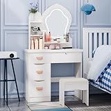 Idée cadeau élégante et pratique: Avec son design épuré et ses fonctionnalités complètes, cette coiffeuse maquillage est idéale comme meuble beauté pour la maison. Elle constitue également une belle idée cadeau pour la Saint Valentin, la fête des mères ou Noël
