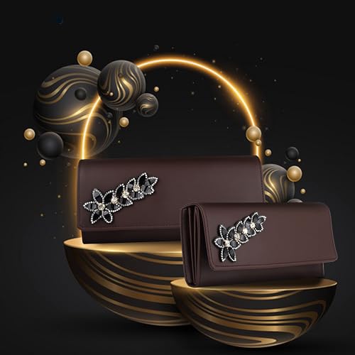 Image of Women's and Girls Hand Clutch Mobile Hand Purse Wallet 4 Card Slot