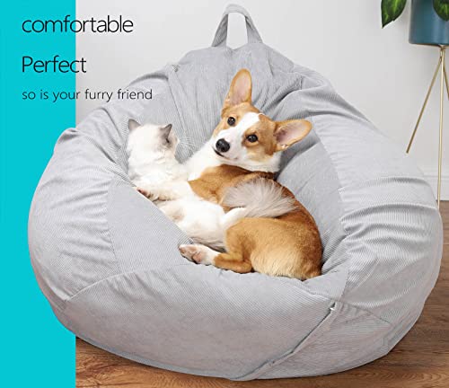 3 Ft Bean Bag Chair: Memory Foam Filled Bean Bag Chairs, Ultra Supportive Stuffed Bean Bag With Ultra Soft Corduroy Cover, Black For Kids, Adults #TOP4