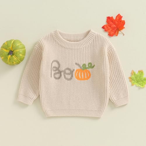 Baby Fall Winter Clothes Toddler Boy Girl Halloween Sweater Pumpkin Long Sleeve Crewneck Pullover Knit Sweatshirt2