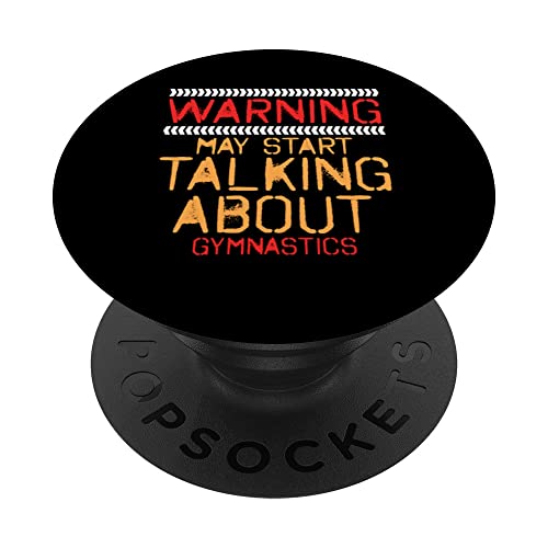 Warning May Start Talking About Gymnastics Challenge Speed PopSockets Swappable PopGrip, Black