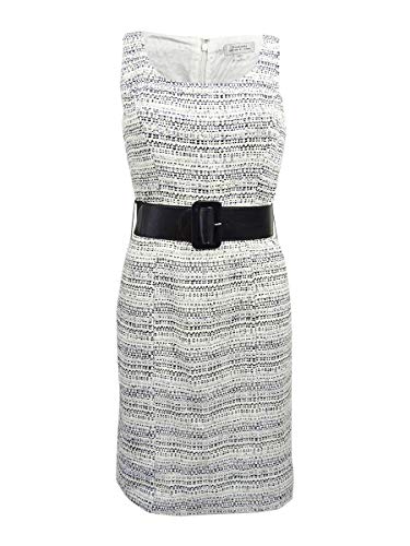 Tahari ASL Womens Boucle Sleeveless Wear to Work Dress Black-Ivory 18