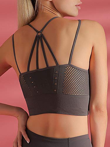 pedkit Sutiã esportivo feminino oco criss-cross strappy removível acolchoado treino atlético ioga co