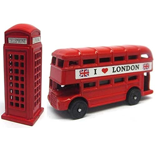 Set of 10 London 3D BUS & TELEPHONE Box Magnet Die-Cast Metal fridge magnet British London Souvenir 3D Bus & Phone Booth Magnet - Image 2