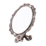 Mini taille portable : la forme ovale compacte est pratique à transporter dans votre sac à main, la commodité où que vous soyez, miroir à main décoratif, petit miroir vintage