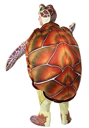 Sea Turtle Kids Costume - Hooded Jumpsuit with Attached Mitts, Shoe Covers, and Shell - Ocean Animal Dress Up for Children