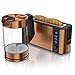 Produktbild Arendo - Wasserkocher mit Toaster SET Edelstahl Kupfer, Wasserkocher 1,7L 2200W Warmhaltefunktion Toaster 2 Scheiben 1000 W mit Brötchenaufsatz und 6 Bräunungsgraden