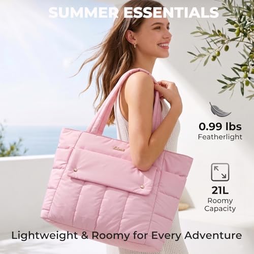 Bolso tote grande acolchado para mujer 21L miniatura 3
