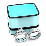 Couple Ring Bridal Set His And Hers Women 925 Sterling Silver Square Cut Moissanite Ring Set Men Titanium Band Wedding Ring Band Set With Jewelry Box