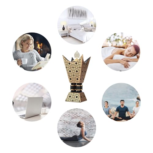 TERSCHELLING Bakhoor Incense Burner, Oud Frankincense Resin Burner 8.85Inches Tall,Charcoal Incense Burner - for Yoga, Spa Aromatherapy, Office & Home Decor (Trophy Shape) (Black)