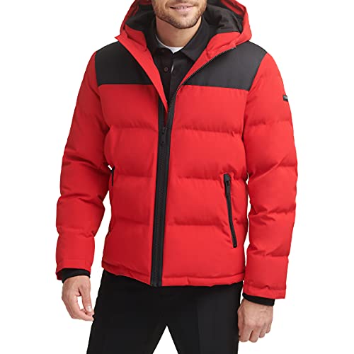 Image of DKNY Men's Mixed Media Quilted Puffer Jacket