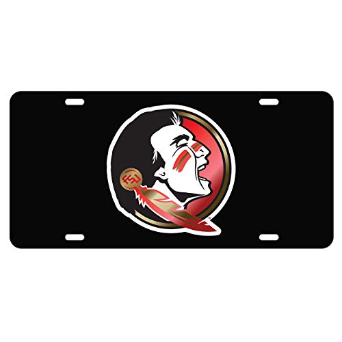 Florida State Seminoles Laser Cut Inlaid Mirrored Black Plate