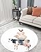 Greeeen Shag Area Rug, 3ft Indoor Round Area Rugs- Cow Pig Sheep Chicken Farmhouse Animal Pattern Shaggy Carpet Nursery Rug for Kids Baby Bedroom Living Room Home Decor