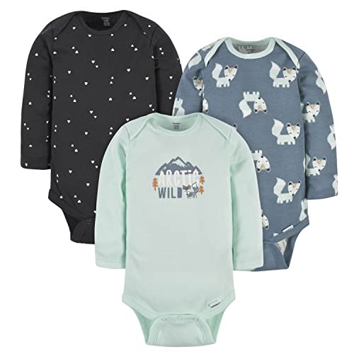 Image of Gerber Baby Boys 3-Pack Long Sleeve Onesies Bodysuit