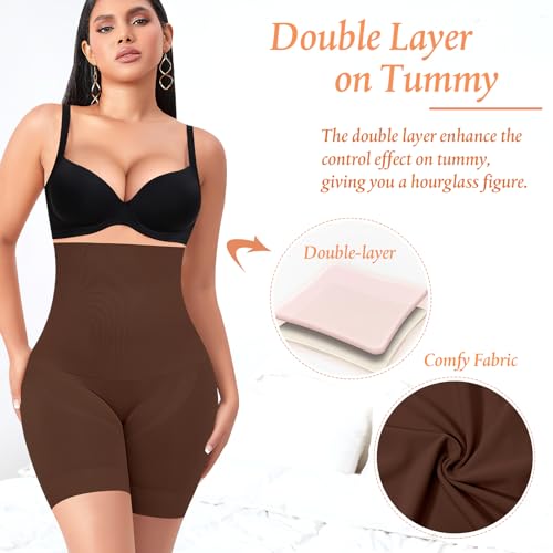 Image of Werena Shapewear Shorts Tummy Control for Women High Waisted Body Shaper Underwear Slimming Slip Shorts Under Dresses