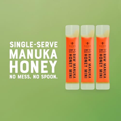 Image of Nate's Manuka Honey Minis - 10 count | Single-serve, Pure Manuka Honey - MGO 83+ - UMF 5+ Certified - 10 Single-Serve Packets for On-the-Go Daily Wellness