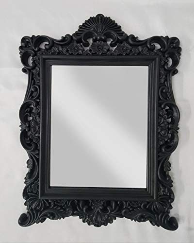 35CM Black Baroque Shabby Chic Filigree Rocco Large Wall Mirror Home Decoration Xmas Gift