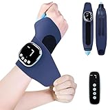 Handgelenk Massagegerät mit 3 Wärmestufen,9 Massagemodi und 19 Stärke, Beheizbares Kabelloses Handmassagegerät für Beide Linke Rechte Hand